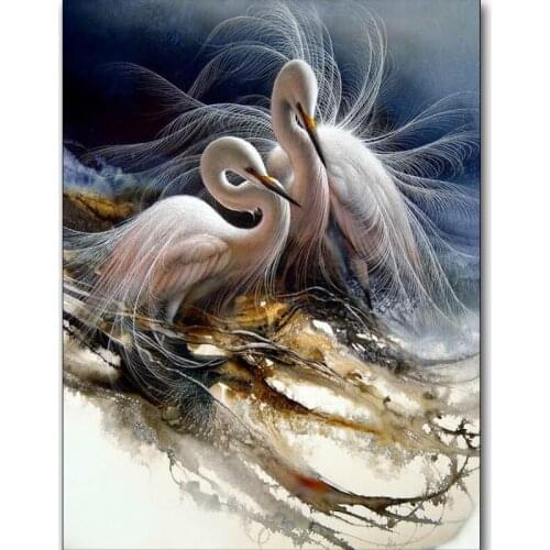 Diamond Embroidery Sale 5D Diy Diamond Painting Animal White Bird Cranes Full Square Cross Stitch Kits Rhinestone MosaicZP-4602