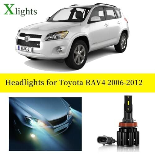 Car Led Headlight Canbus Bulb Lamp For Toyota RAV4 2006 2007 2008 2009 2010 2011 2012 Low High Beam Auto Light Accessories 12V