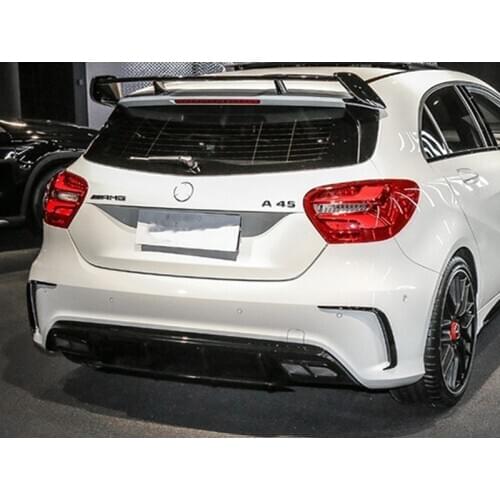 Car Styling For Benz W176 A200 A250 A45 AMG Hatchback Sport 2014-2018 Gloss Black Rear Bumper Lip Spoiler Canards Vents 2Pcs