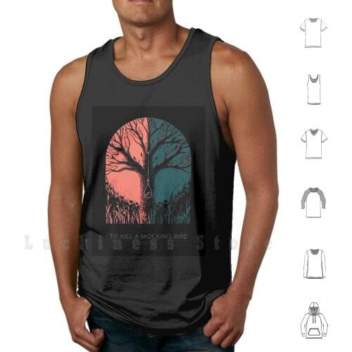 To Kill A Mockingbird White Tank Tops Vest 100% Cotton Harper Lee Kill Mockingbird To Kill A Mockingbird Tree Red