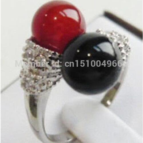 FREE SHIPPING >>>Beautiful Black red STONE Womans Ring 7# 8# 9