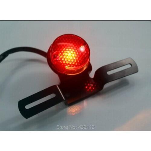 Free Shipping Round Stop Vintage License Plate Mount Tail Brake Light for Honda Yamaha Suzuki Harley motorcycle