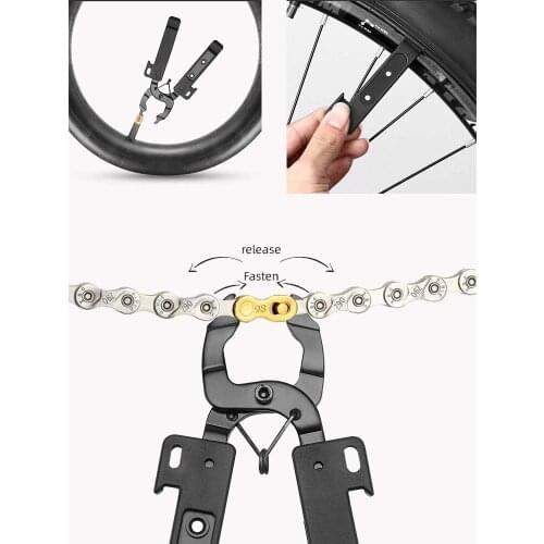 Free Shipping Bike Chain Hook Clasp Removal Magic Botton Plier Tire Pry Bar Multifunctional Repair Tool G19-1031