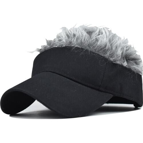 Golf Baseball Cap With Fake Flair Hair cap Sun Visor Fun Toupee Hats Mens Womens Spiked Hairs Wig hat 2021