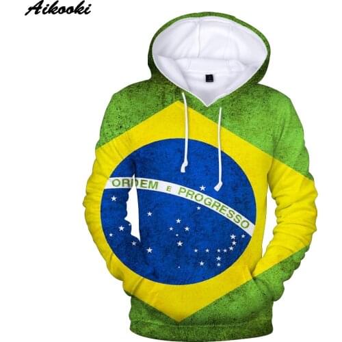 Brazil Flag 3D Hoodies Men Women Casual Harajuku Hoodies Patriotic Sweatshirt Mexico/ Portuguese And Other Countries Flag Hoodie