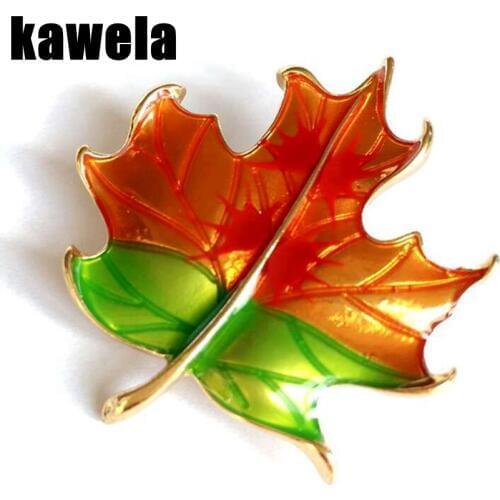 Elegant Mixed Color Maple Leaf Sweet Girl Winter Enamel Christmas Jewelry Brooch Pin