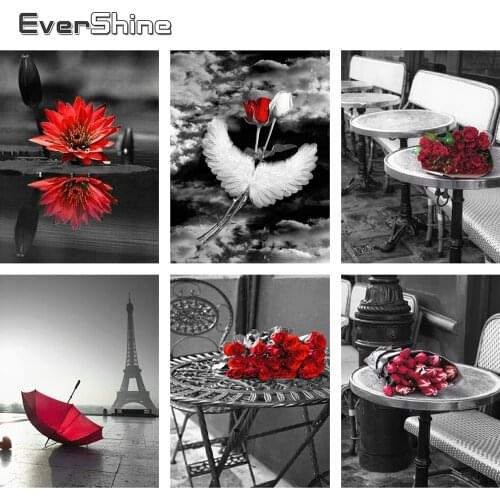 Evershine 5D Diamond Painting Flowers Cross Stitch Mosaic Embroidery Complete Kit Painting Rhinestones Home Decoration Modern