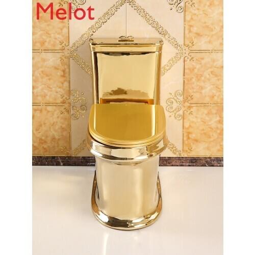 Personalized Tuhao Gold Flush Toilet Creative Color Toilet Anti-odor Ceramic Silent Seat Toilet Siphon Ultra-high