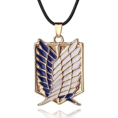10 Pcs/lot Anime Pendant Attack on Titan Shingeki No Kyojin Cosplay Wings of Liberty Logo Necklace Pendant Toy
