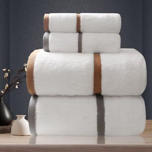 Bath Towel Set 100% Cotton Terry 80 160cm Increasing the Thickness 625 grams per square meter Golden Silver edge Towelie