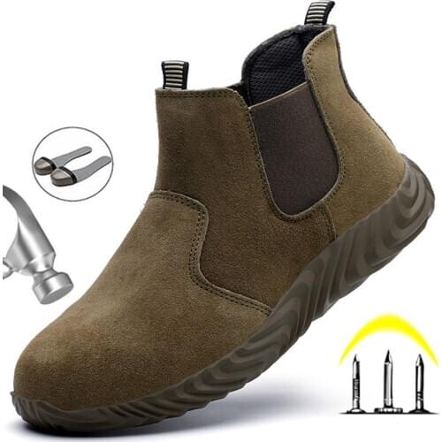 Winter Boots Men Safety Shoes Steel Toe Puncture-Proof Mens Boots Work Shoes Safety Boots Indestructible Shoes Ankle Boots Men