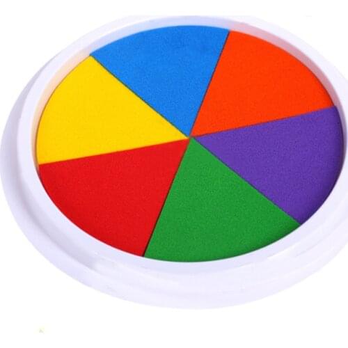 Kindergarten Children Finger Painting Inkpad Circular 4/6 Color Palm Inkpad Pigment Environmental Protection Washable