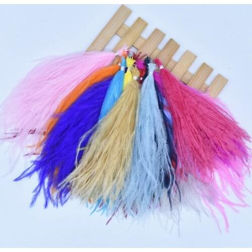 Natural Ostrich Feathers Silk Fluffy Plume 15-20cm/6-8inch White Ostrich Feather Trim Feathers for Clothes Plumas Carnaval Plume