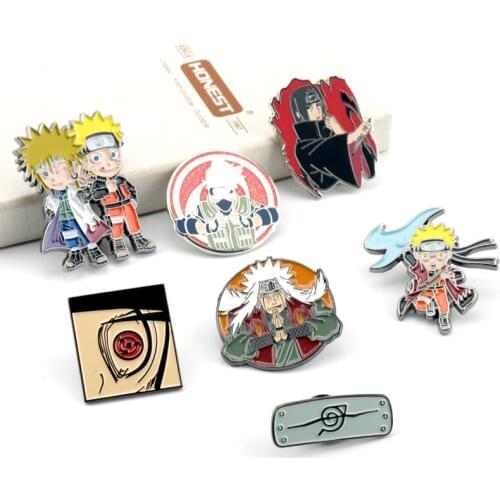 New Uzumaki Uchiha Sasuke Konoha Logo Sharingan Enamel Brooches Badges Lapel Pins For Men Women Fans cosplay Jewelry Gift