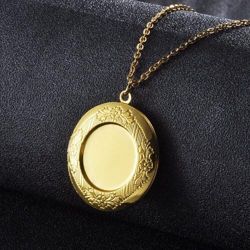 20pcs/lot Photo Frame Locket Pendant Necklace Women Men Vintage 3 Colors Collar Necklaces Fashion Jewelry Gift