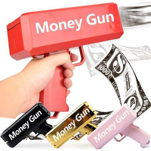 Banknote Gun Air Rifle Money Red Cash Cannon Childrens Toys Glock Rifl Pneumatic Pop It Fidget Toys Kid Adult Gift Game Fashion