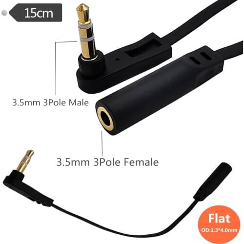 ERE 3-Pole 3.5mm Male to 3.5mm Female Stereo Audio Cable Headset Extension flat Cable,3.5mm Headset Audio Jack Extender