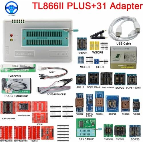2021 Newest V10.8 TL866II Plus Universal minipro programmer TL866 nand flash AVR PIC Bios USB Programmer+ adapters Free shipping