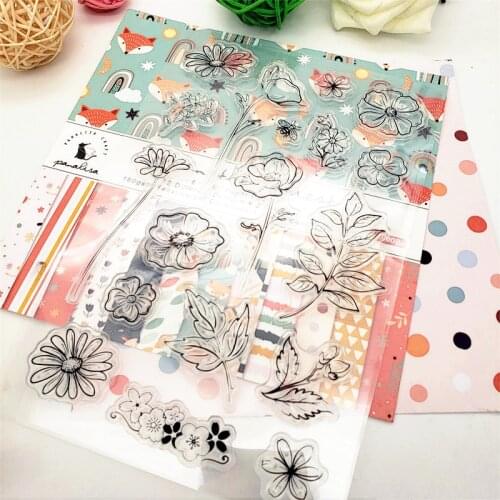 12x18cm Spring Blossom Clear Stamps Transparent Seal Silicone Seal TPR Christmas Wedding Roller Stamps DIY Scrapbook Album Card