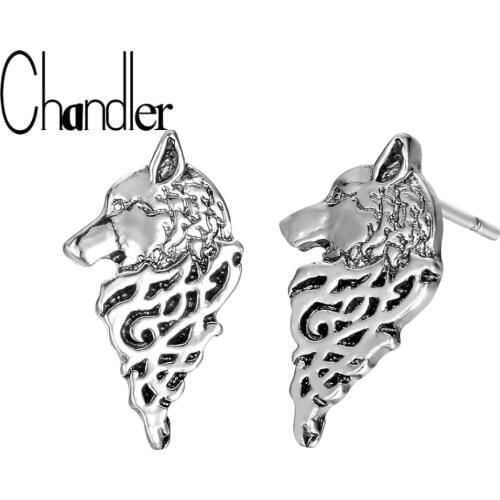 Chandler Wolf Earring For Women Men Viking Vintage Animal Amulet Boucle d'oreille Simple Boho Punk Original Design OEM Drop Ship