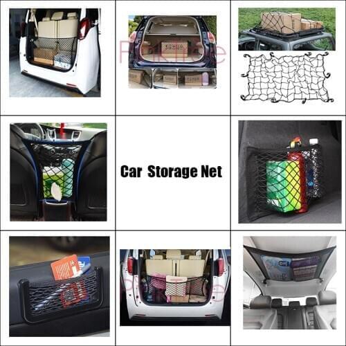 Car Truck Storage Bag Luggage Nets Dumpster Elastic Net Mesh Cover Accessories For Toyota Land Cruiser 200 Prado FJ 120 150 100