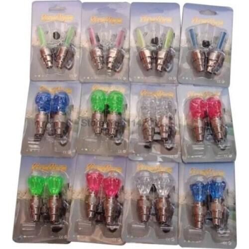 Bicycle valve lamp gem ghost head gas nozzle lamp colorful hot wheel gas core lamp riding equipment 2000 pairs