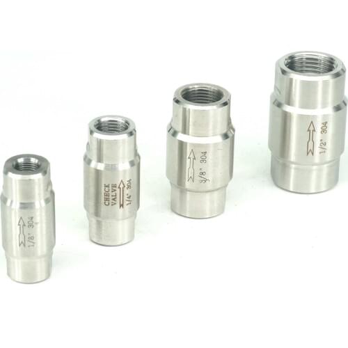 1/8" 1/4" 1/2" 3/4" 1" BSP Female 304 Stainless Steel High Pressure 900psi Inline Spring Valve Non-return One Way Valve Steam