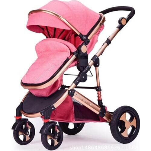 High View Stroller Light Folding Ultralight Can Sit and Lie Portable Baby Cart Simple Umbrella Car Baby Stroller Baby Carriage