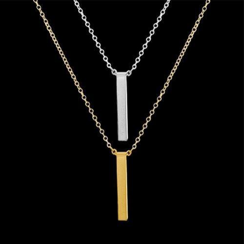 Wholesale 10piece Stainless Steel Gold Charm Bar Pendant Necklaces For Women Geometry Thin Strip Jewelry Femme Colar Bijoux Bff