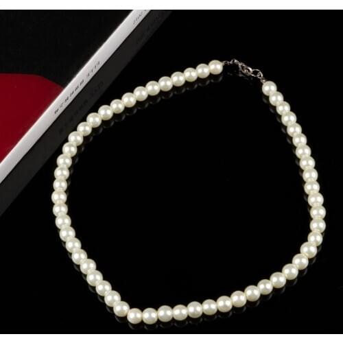 Pearl Necklaces For Women 8mm Simulated Pearl Chain Necklace Collier Femme Choker Wedding Bridal Jewelry Party Gifts