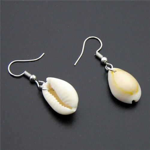 JCYMONG New Boho Sea Shell Pendant Earrings For Women Fashion Silver Color Statement Hook Drop Earrings 2019 Beach Jewelry Gift