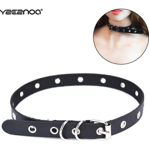 1PCS Sexy Necklace Body Jewelry Birthday Party Gift PU Leather Round Spike Rivet Collar Choker Punk Rock Gothic