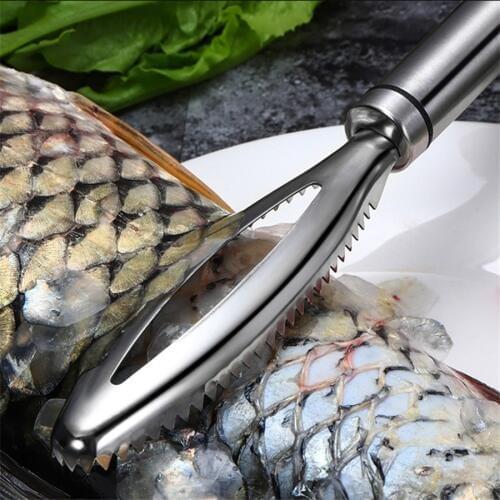 10 Pcs Stainless Fish Scales Scraping Graters Fast Remove Fish Cleaning Peeler Scraper Seafood Tools Kitchen Gadgets Wholesale