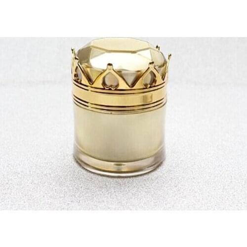 20ml gold crown shape acrylic jar plastic jar cream jar for eye cream essence gel moisturizer night cream cosmetic packing
