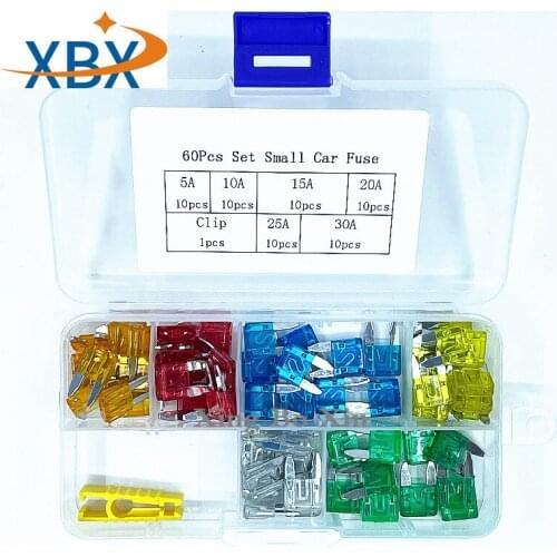 60pcs Automotive Car Fuse Blade 5A 10A 15A 20A 25A 30A Mixed Set Kit Cars Safety Blade Fuses Accessories Kit hot sale