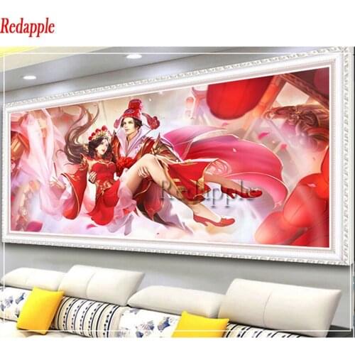 Diamond Painting Bride and groom Valentines Day Present DIY 5D Cross Stitch Full Diamond Embroidery Cartoon people Home Decor