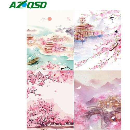 AZQSD 40x50cm Painting By Numbers Landscape Home Living Room Art Craft DIY Pictures By Numbers Mountain Handpainted Gift