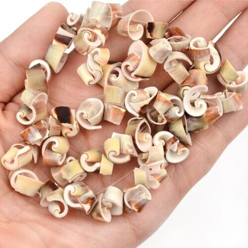 About 10mm Irregular Roll Shell Beads Natural Gem Semi Precious Loose Stone Beads Diy Necklace Bracelet Jewelry Making Hole 0.8