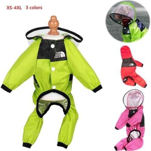 Dog Raincoat Fashion Pet Waterproof Detachable Rain Jacket Dogs Water Resistant Clothes for Dogs Patterns Pet Coat for Rainy Day
