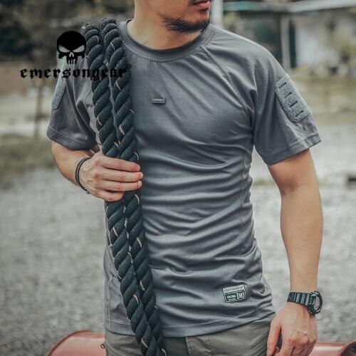 EMERSONGEAR Blue Label Tactical UMP Python Physical Fitness T Shirt Quick Dry Top GYM Man Short Sleeve Outdoor Sport Running