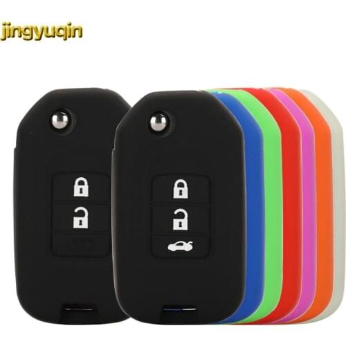 Jingyuqin 30X Remote Car Key Silicone Case Cover Protection For Honda Accord CR-V Crosstour Civic 2012-2017 2Button Without Logo