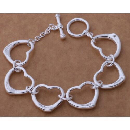 Beautiful fashion 925 sterling silver charm Bracelet Gorgeous jewelry The whole heart /bfuajxba csgaljna AH269