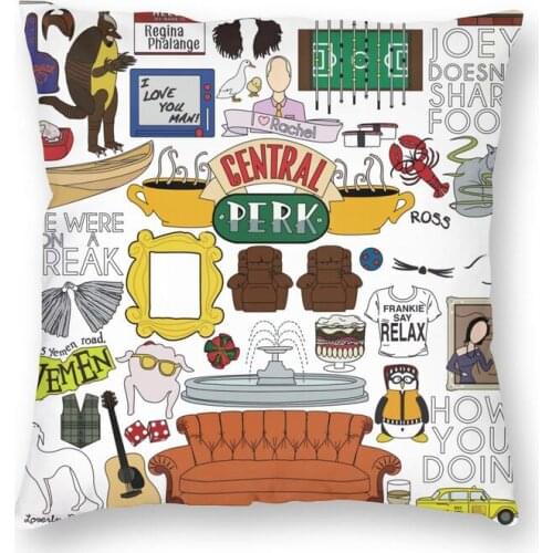Funny Friends Collage Square Pillow Cover Home Decor TV Show Cushions Throw Pillow for Sofa Double-sided Printing
