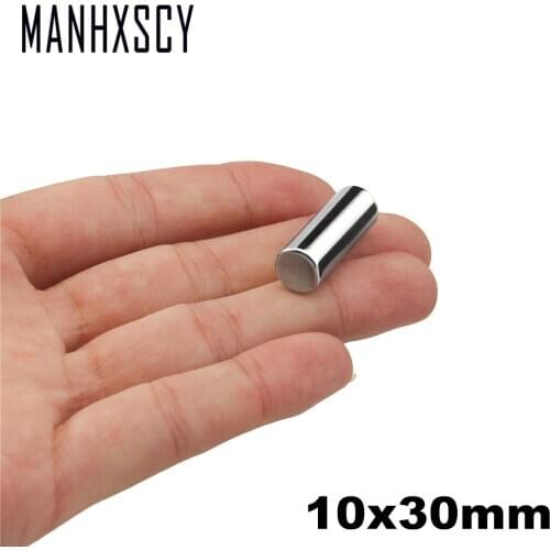 10pcs Neodymium N35 Dia 10mm X 30mm Strong Magnets Tiny Disc NdFeB Rare Earth For Crafts Models Fridge Sticking Free Shipping