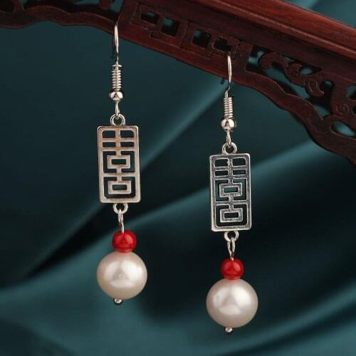 Fashion Ethnic Chinas wind pearl Long Drop Earring,Delicate Style Earrings,Vintage Original Earrings For Women 's Jewelry