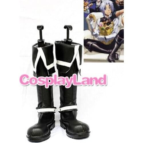 D Gray-Man Allen Walker Black Cosplay Boots Shoes Anime Party Cosplay Show Boots Custom Made for Adult Men Shoes