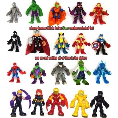 Lot of 5Pics Random Adventures Super Hero Captain American Iron Armor Spider Enemies Figure DON'T OFFER CHOOSING