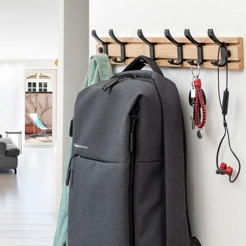 Nordic Wall Mounted Coat Mobile Hook Wooden Rack Clothes Robe Towel Hanger Hat Bag Living Bedroom Bathroom Household