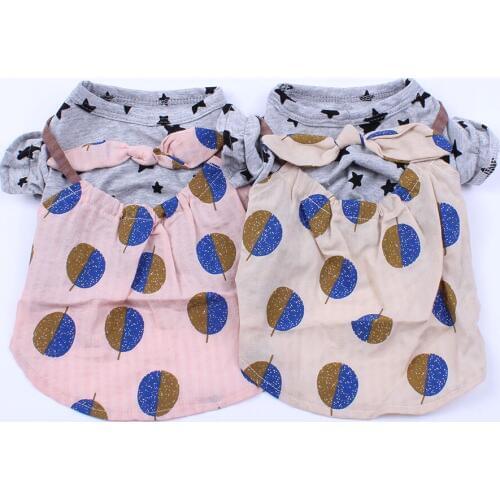 New Dog Pet Dress Shirt Stars&Dots Design Cat Puppy T-shirt Spring/Summer Clothes Apperal