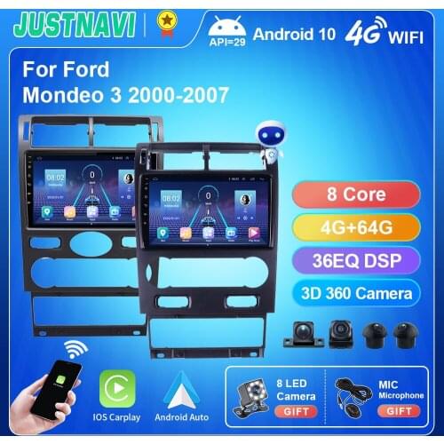 Newest Android 10.0 Car Radio Multimedia For Ford Mondeo 3 2000-2007 Stereo Player Navigation GPS Carplay Auto 360 View DSP 9"